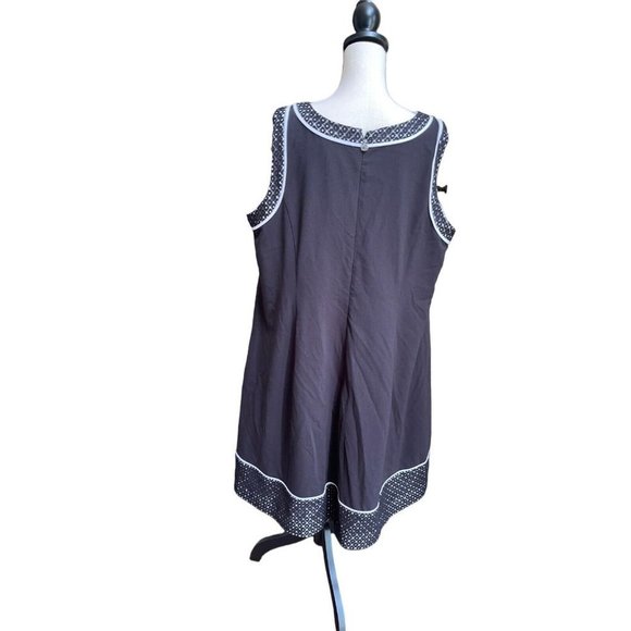 CATHERINES Black White Lined shift Sleeveless Zipper Dress Womens Size 20W - Picture 2 of 6